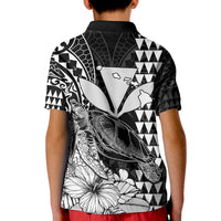 Kakau Polynesian Tribal Hawaiian Turtle with Kanaka Maoli Black Kid Polo Shirt LT9 - Polynesian Pride