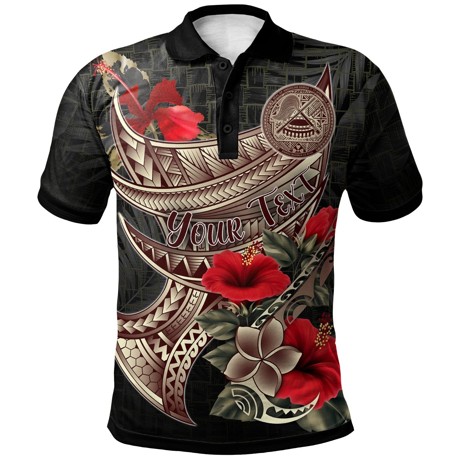 American Samoa Custom Polo Shirt Polynesian Tribal Vintage Style Unisex Black - Polynesian Pride