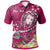 Fiji Custom Polo Shirt Turtle Plumeria (Pink) Unisex Pink - Polynesian Pride