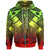 Chuuk Zip up Hoodie Reggae Seal with Polynesian Tattoo Unisex Reggae - Polynesian Pride