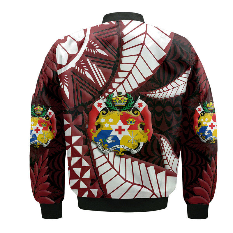 Tonga Emancipation Day Bomber Jacket Kupesi Pattern No.2 Black LT9 - Polynesian Pride