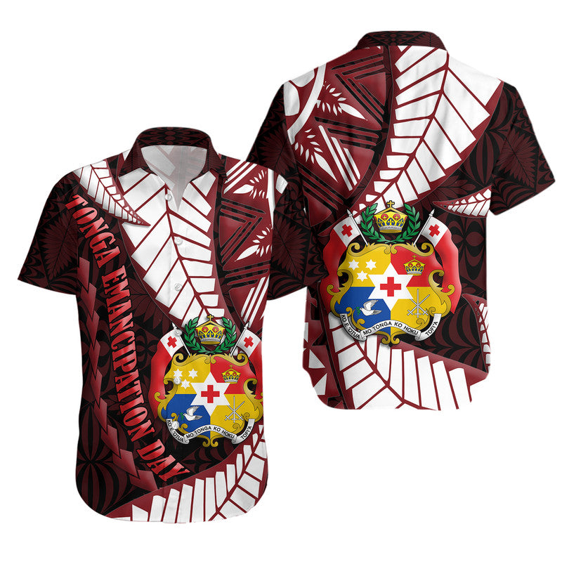Tonga Emancipation Day Hawaiian Shirt Kupesi Pattern No.2 Black LT9 Unisex - Polynesian Pride