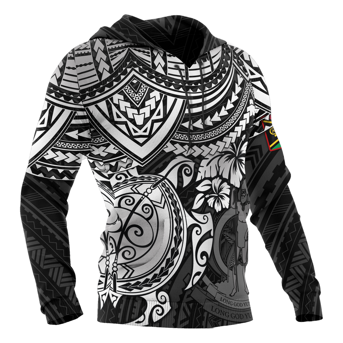 Vanuatu Polynesian Hoodie White Turtle - Polynesian Pride