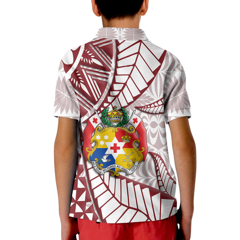 Tonga Emancipation Day Polo Shirt Kupesi Pattern No.2 White LT9 - Polynesian Pride