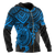 Northern Mariana Islands Polynesian Hoodie (Zip up) Blue Turtle - Polynesian Pride