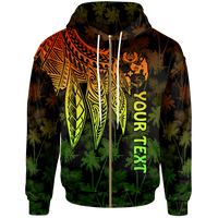 Tonga Custom Zip up Hoodie Polynesian Wings (Reggae) Unisex Reggae - Polynesian Pride