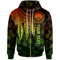 Federated States of Micronesia Custom Zip up Hoodie Polynesian Wings (Reggae) Unisex Reggae - Polynesian Pride