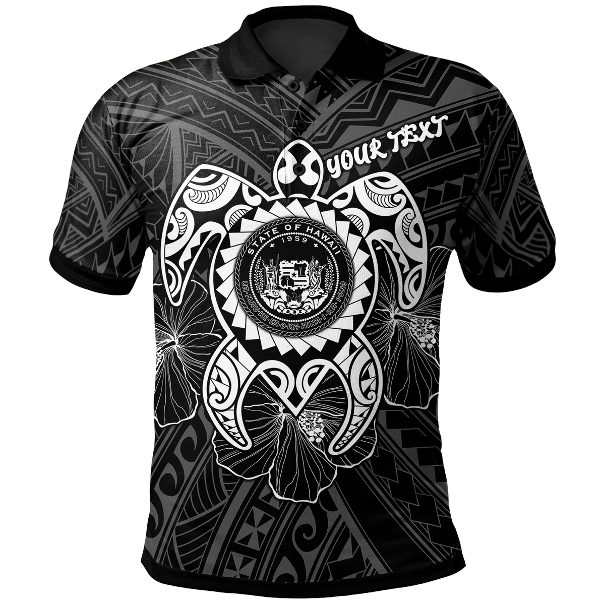 Hawaii Polynesian Custom Polo Shirt Vintage Polynesian Turtle (White) Unisex White - Polynesian Pride