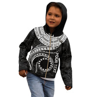 Cook Islands Polynesian Custom Zip up Hoodie Waves (White) - Polynesian Pride