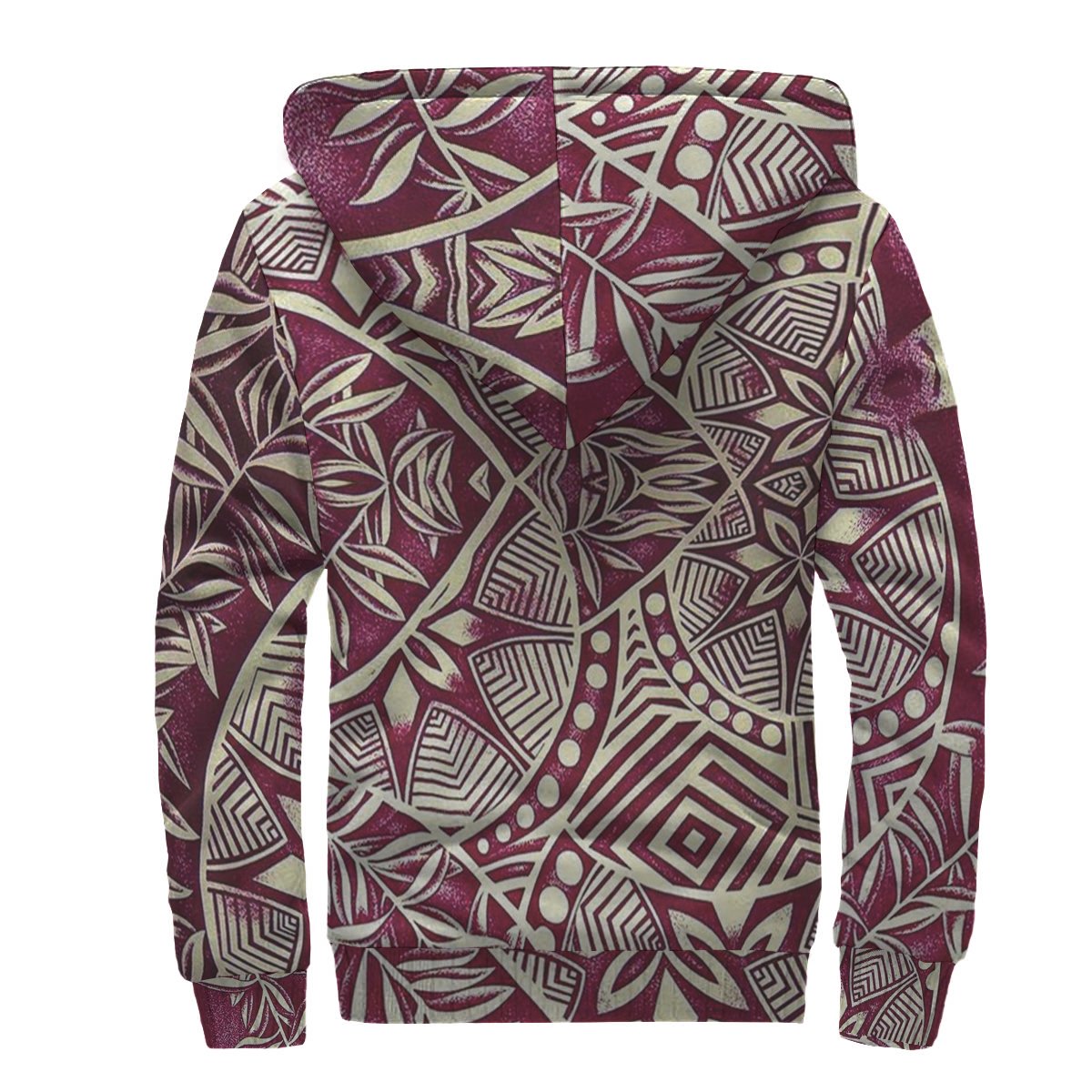Red Leaf Polynesian Sherpa Hoodie - Polynesian Pride