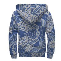 White and Blue Polynesian Sherpa Hoodie - Polynesian Pride
