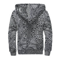 White Polynesian Pattern Sherpa Hoodie - Polynesian Pride