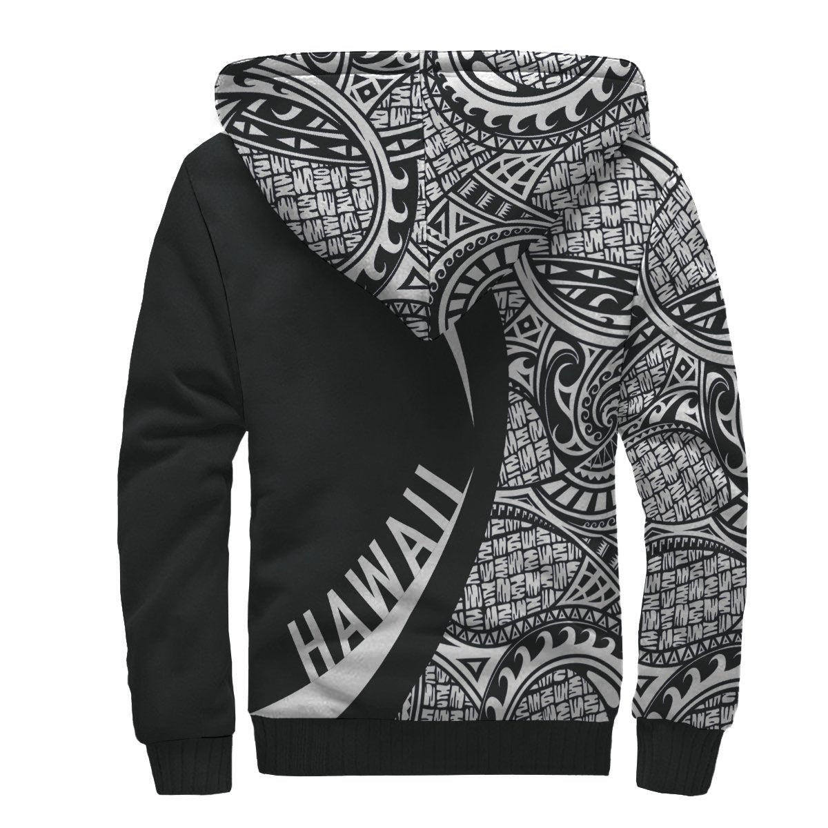 Kanaka Hawaii Map White Polynesian Sherpa Hoodie - Circle Style AH - Polynesian Pride