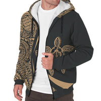Hawaii Turtle Gold Polynesian Sherpa Hoodie - Circle Style - Polynesian Pride