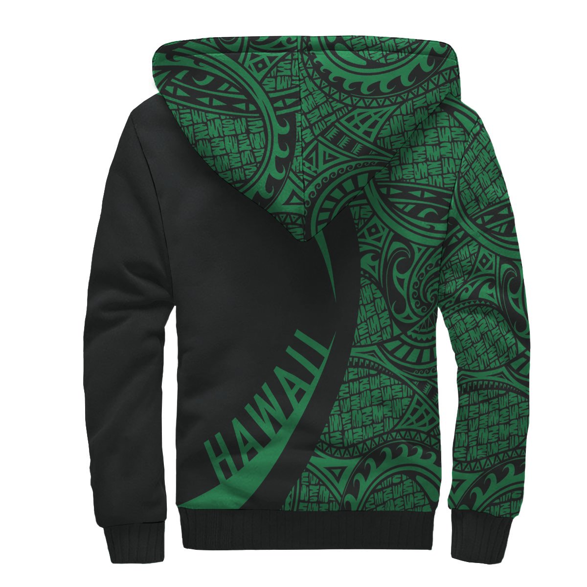 Hawaii Turtle Green Polynesian Sherpa Hoodie - Circle Style - Polynesian Pride