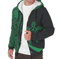 Hawaii Turtle Green Polynesian Sherpa Hoodie - Circle Style - Polynesian Pride