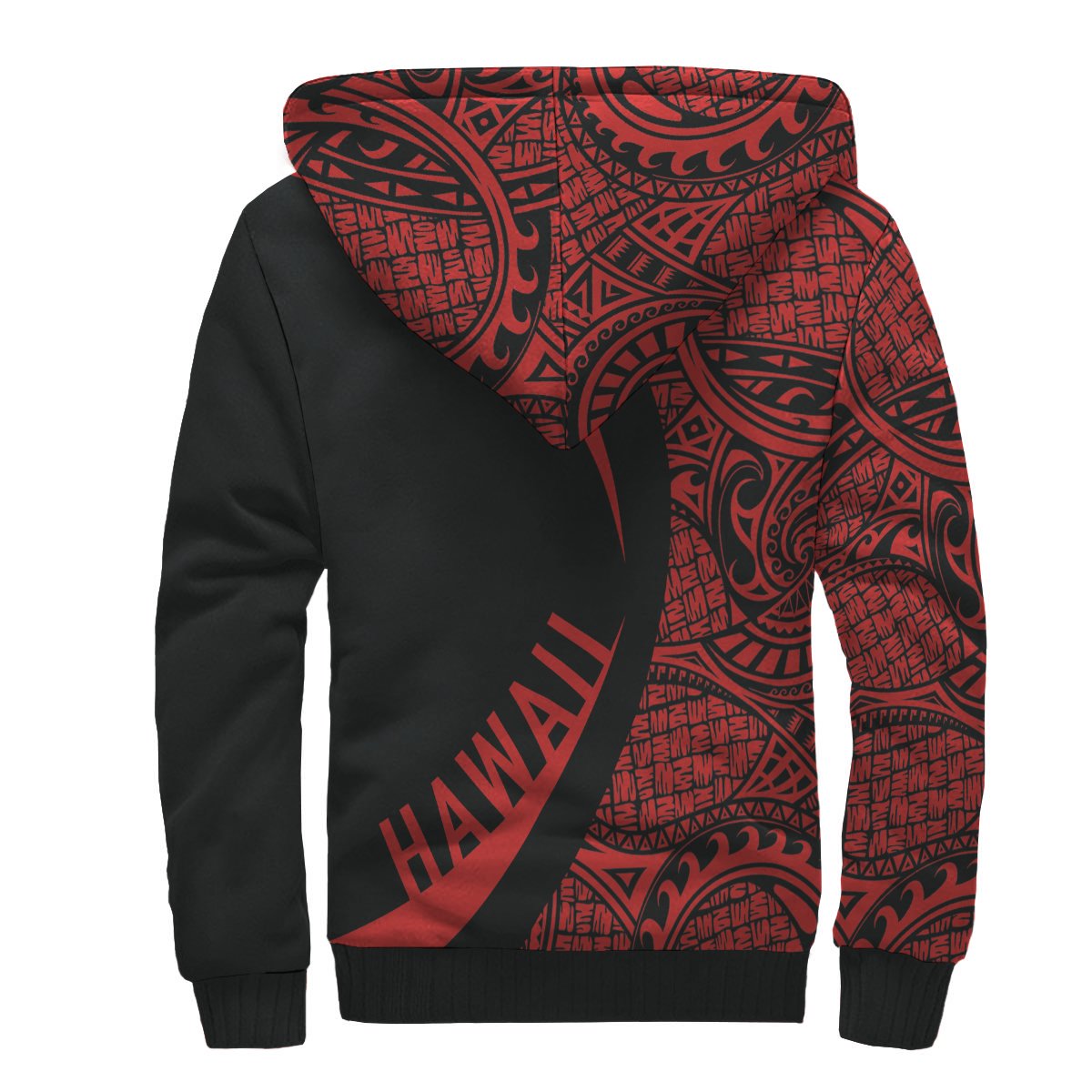 Hawaii Turtle Red Polynesian Sherpa Hoodie - Circle Style - Polynesian Pride