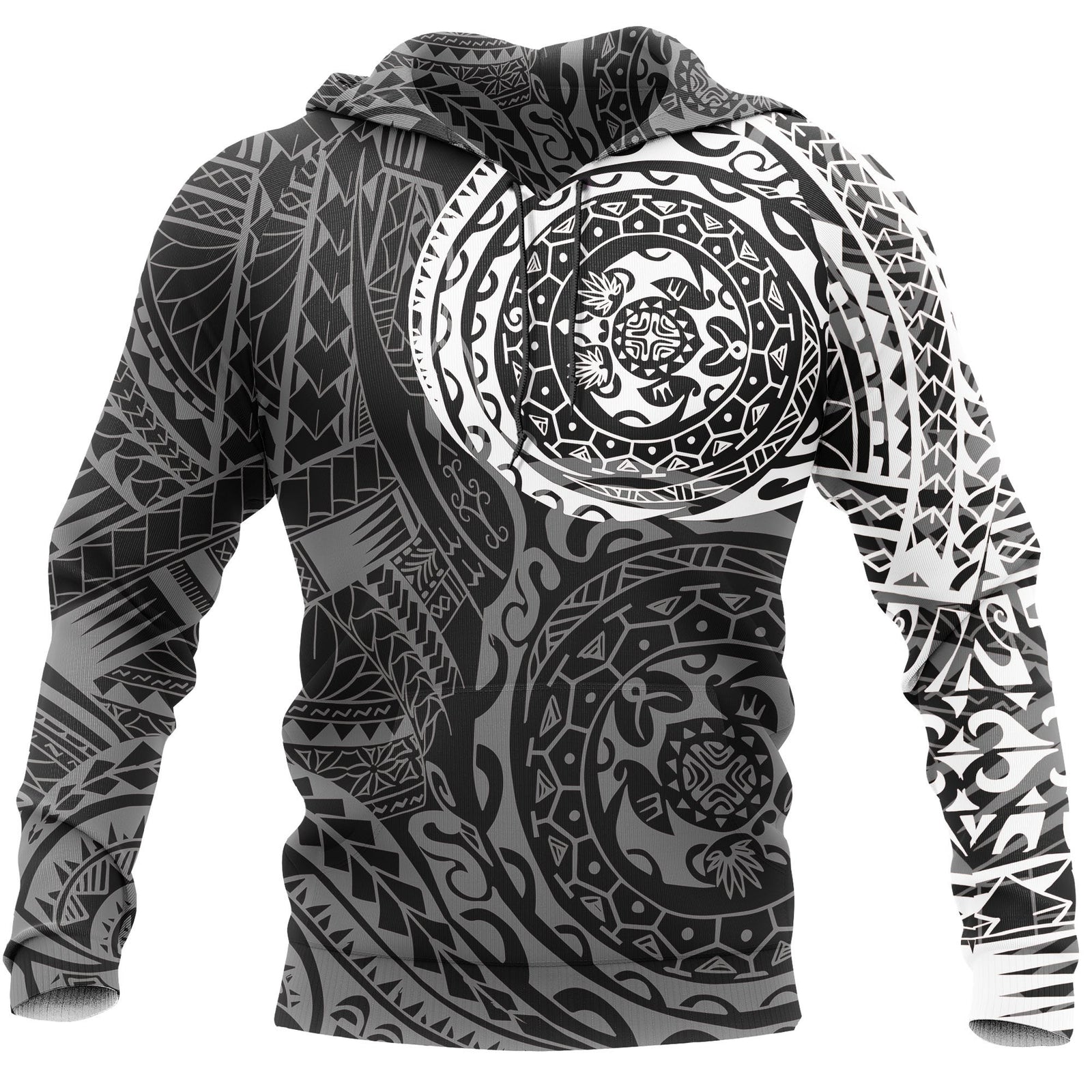 Hoodie Polynesian Tattoo White Style Unisex White - Polynesian Pride
