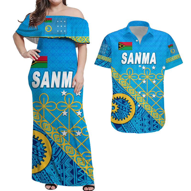 Sanma Province Vanuatu Matching Hawaiian Shirt and Dress Pattern Unique Style LT8 Blue - Polynesian Pride
