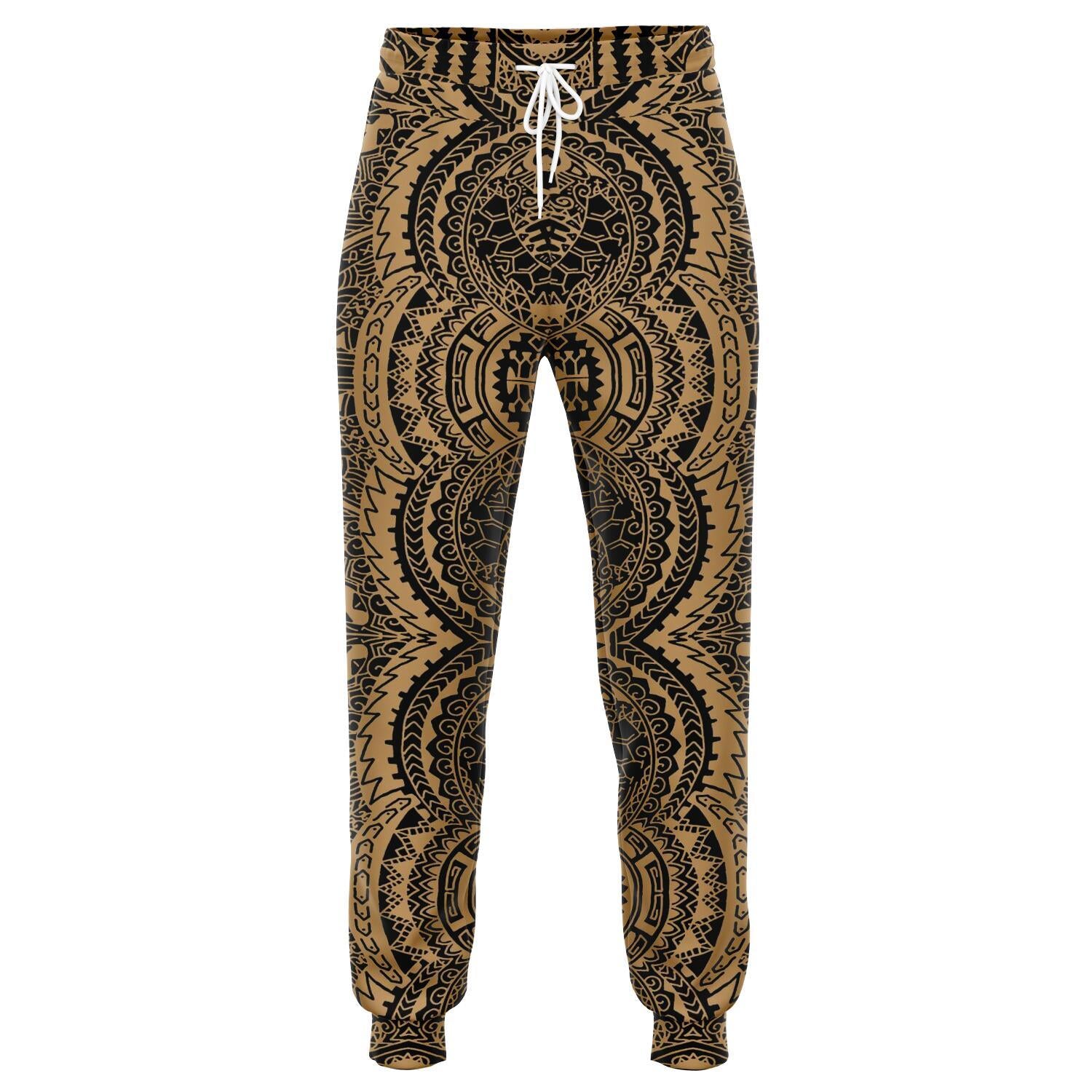 Polynesian Symmetry Gold Joggers Unisex Gold - Polynesian Pride