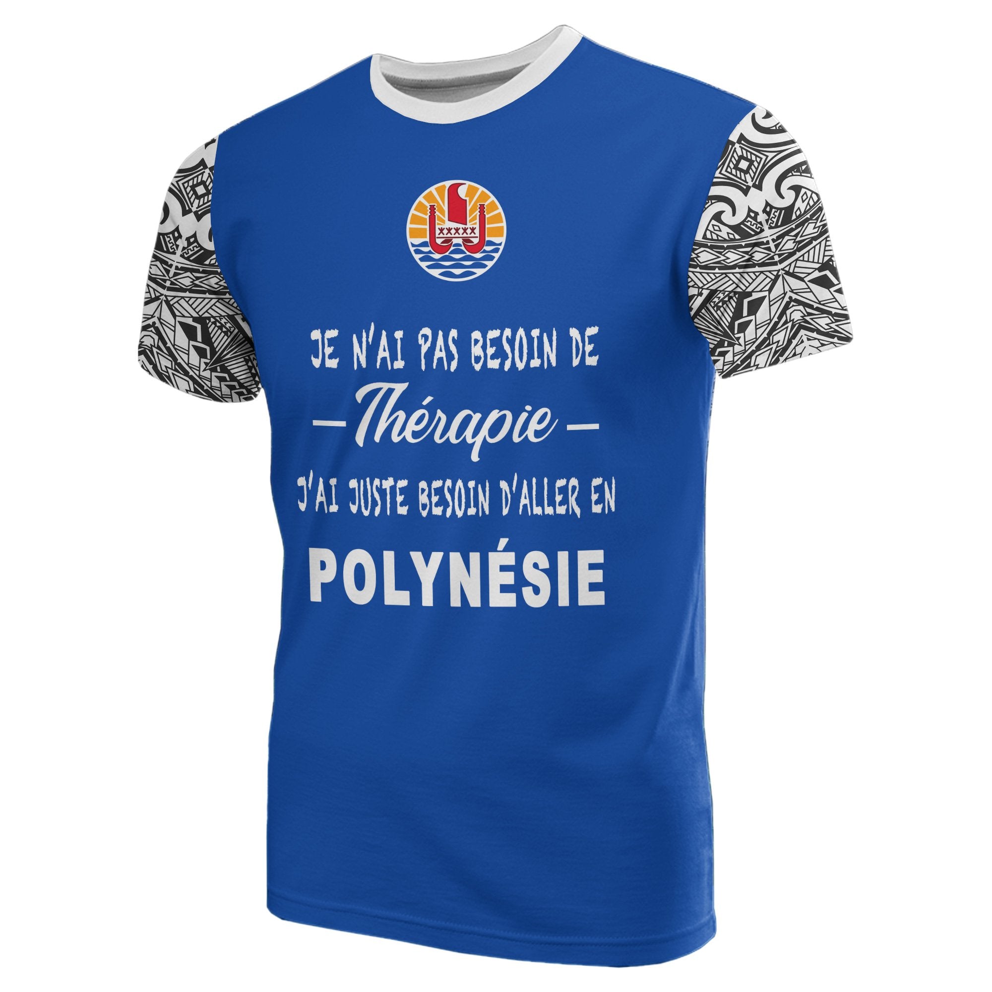 French Polynesia All Over T Shirt French Polynesia Flag Polynesian Tattoo Style Unisex Blue - Polynesian Pride