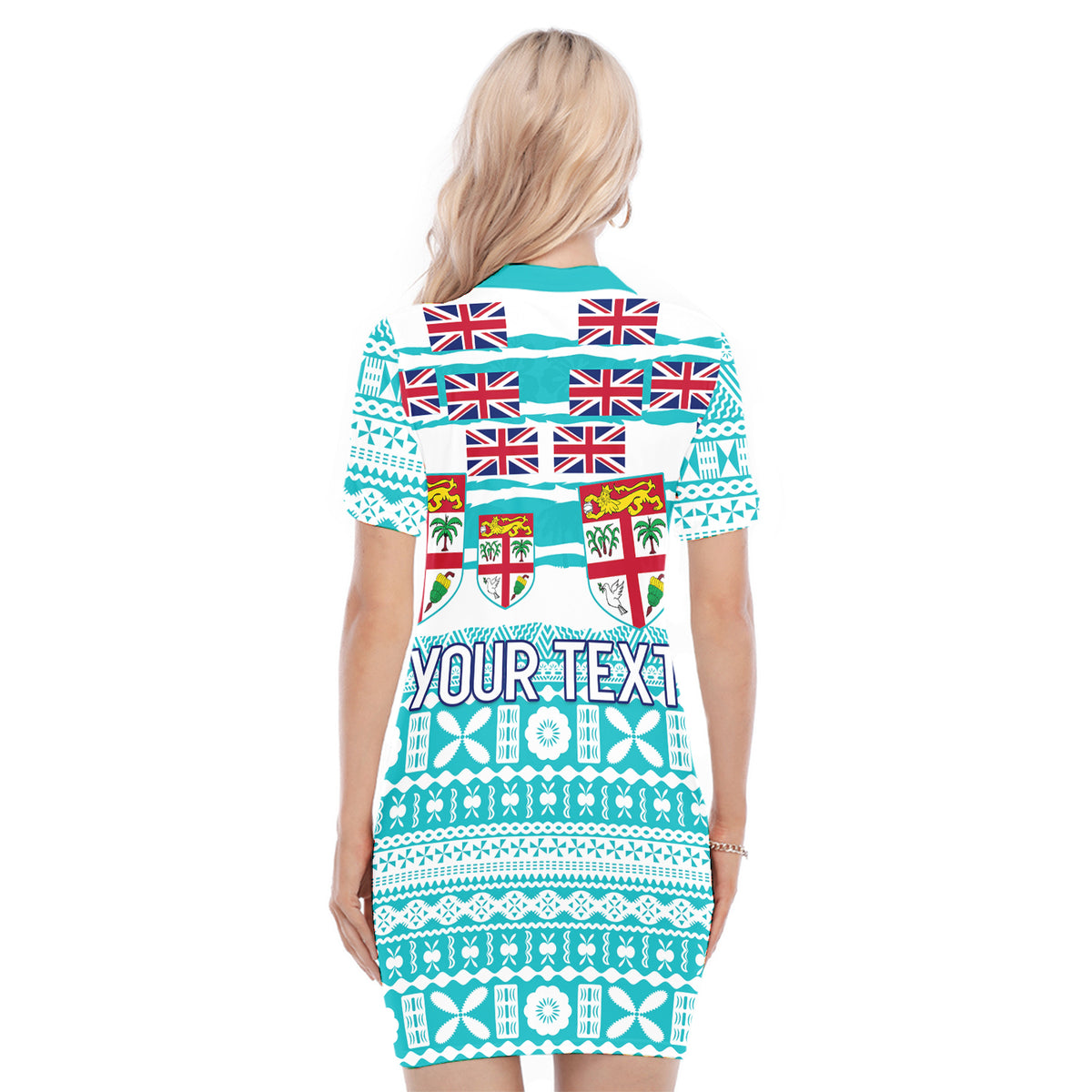 Fiji Polynesian Polo Dress Fijian Tropical Flowers Version 02 LT13 - Polynesian Pride