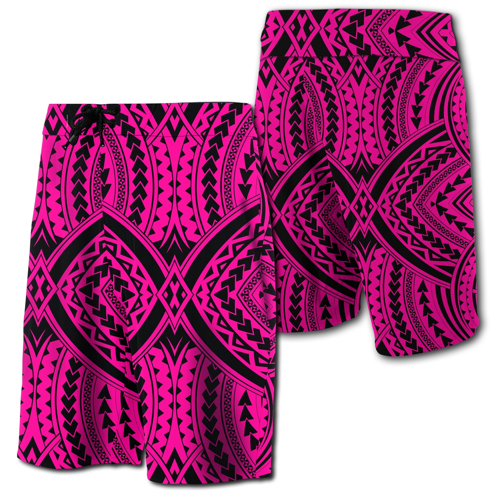 Hawaii Polynesian Tradition Board Shorts Pink Men Pink - Polynesian Pride
