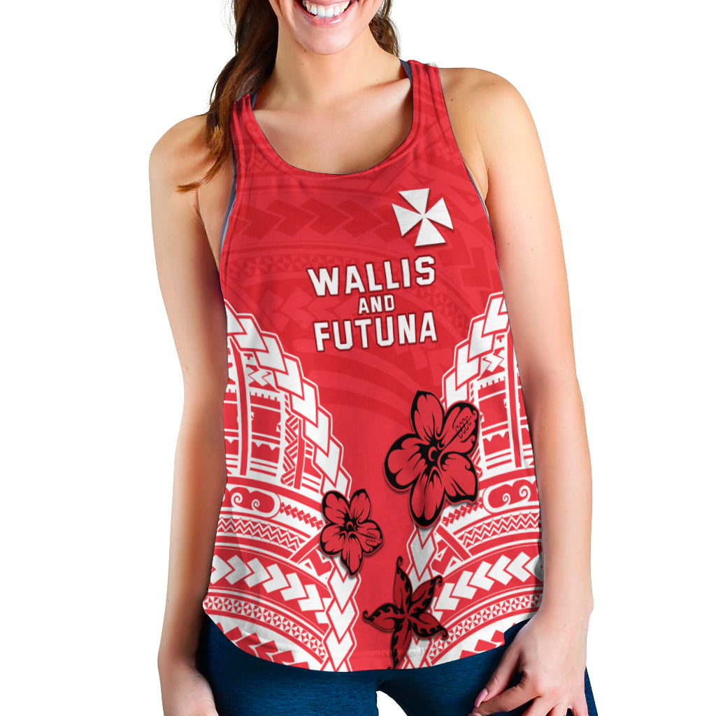 Wallis and Futuna Women Racerback Tank Impressive LT13 Red - Polynesian Pride