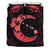 Hawaiian Map Hibiscus Turtle Polynesian Moon Bedding Set Red Black - Polynesian Pride