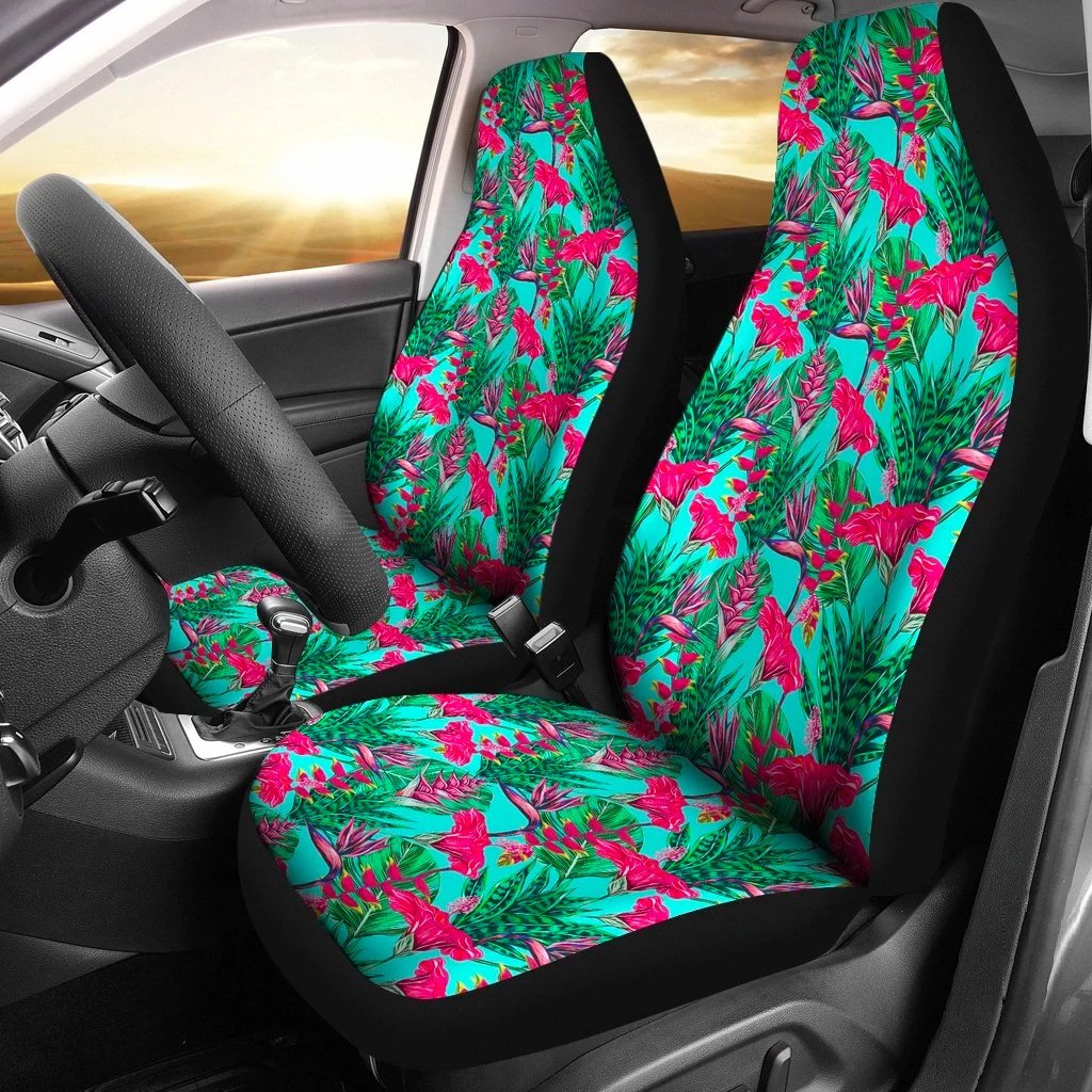Hawaii Tropical Strelitzia Blue Car Seat Cover - Polynesian Pride