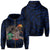 Kakau Blue Hawaii Warrior Football Hoodie (Zip) Unisex Blue - Polynesian Pride