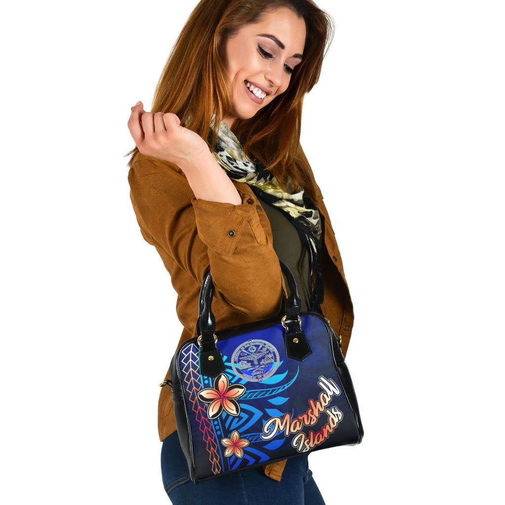 Marshall Islands Shoulder Handbag - Vintage Tribal Mountain Crest - Polynesian Pride