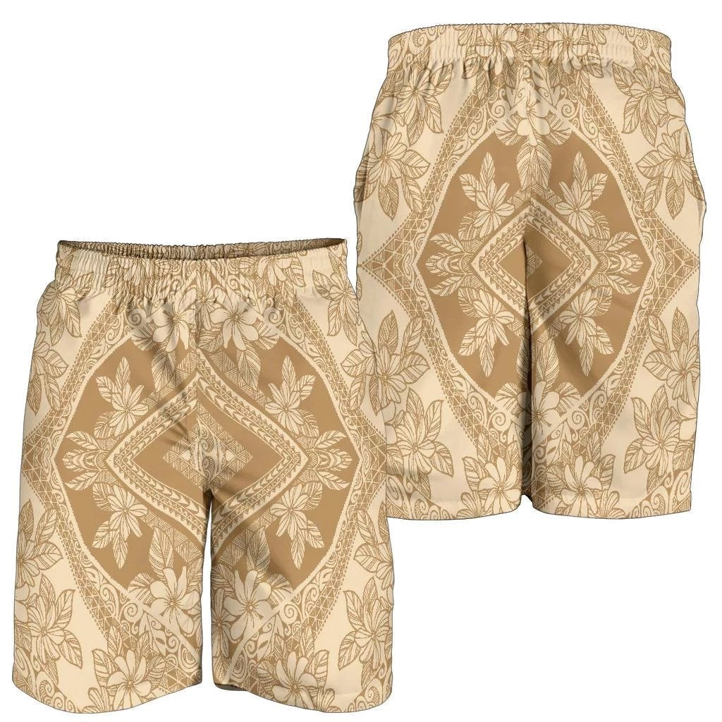 Polynesian Plumeria Mix Gold Men's Short Gold - Polynesian Pride