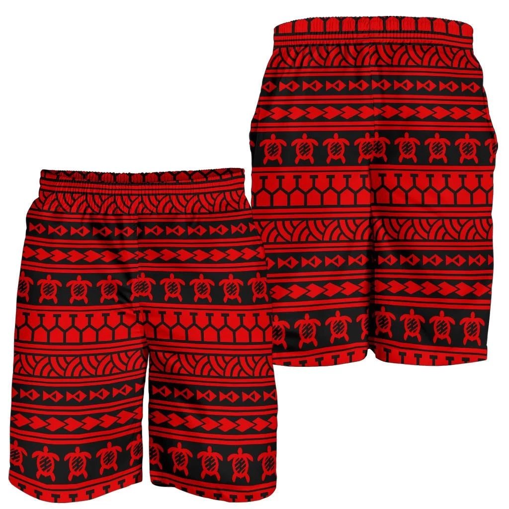 Polynesian Tattoo Tribal Red Men's Short Men's Shorts Red - Polynesian Pride