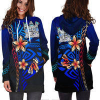Fiji Hoodie Dress - Vintage Tribal Mountain Crest - Polynesian Pride