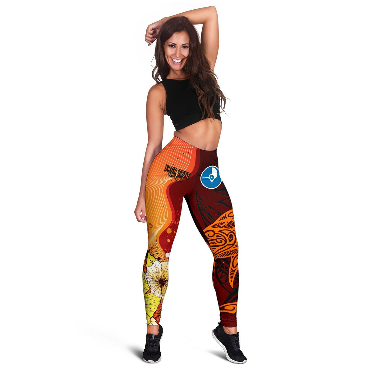Yap Custom Personalised Women's Leggings - Tribal Tuna Fish - Polynesian Pride