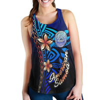 American Samoa Woman's Racerback Tank - Vintage Tribal Mountain - Polynesian Pride