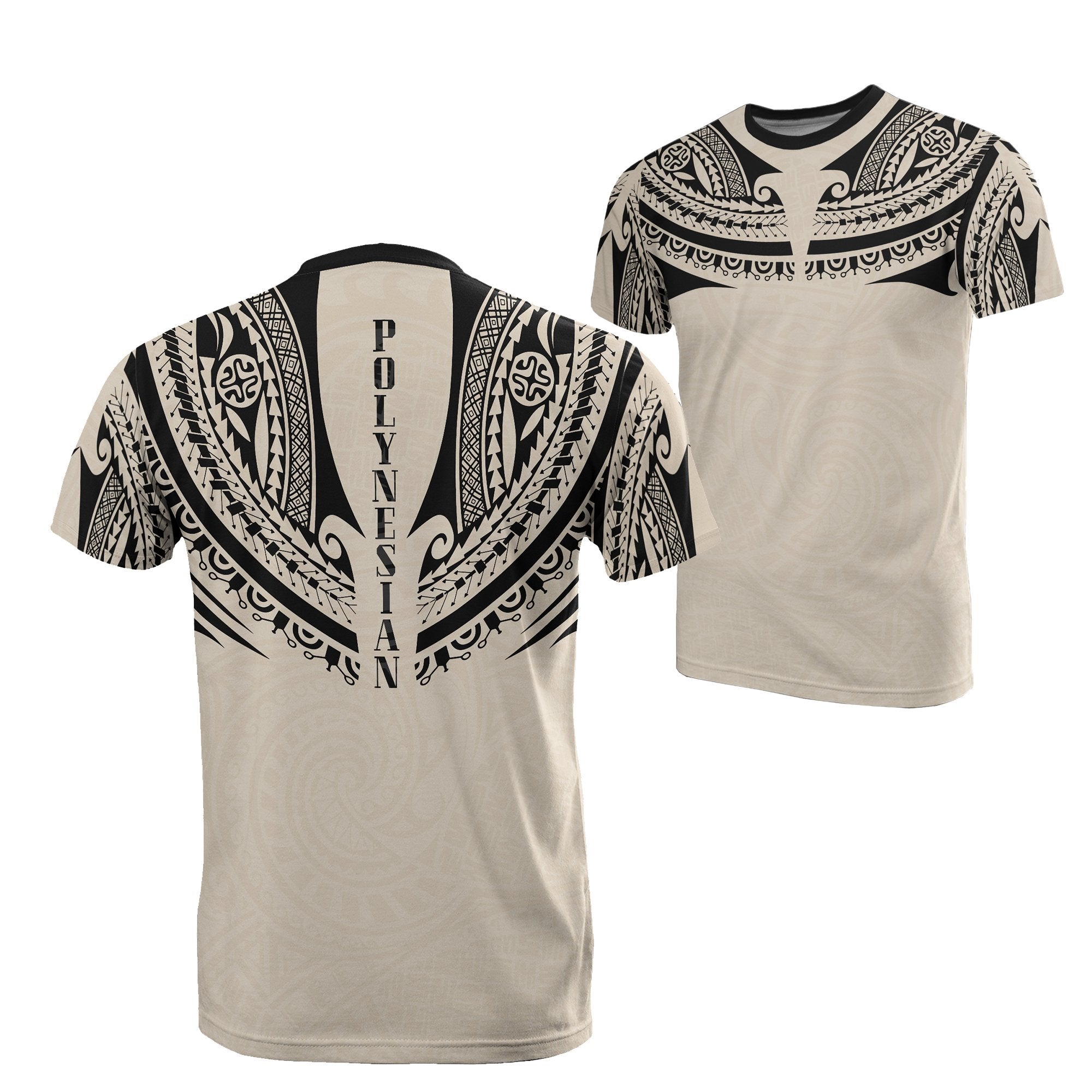Polynesian All Over Print T Shirts Polynesian Tattoo Style Unisex White - Polynesian Pride