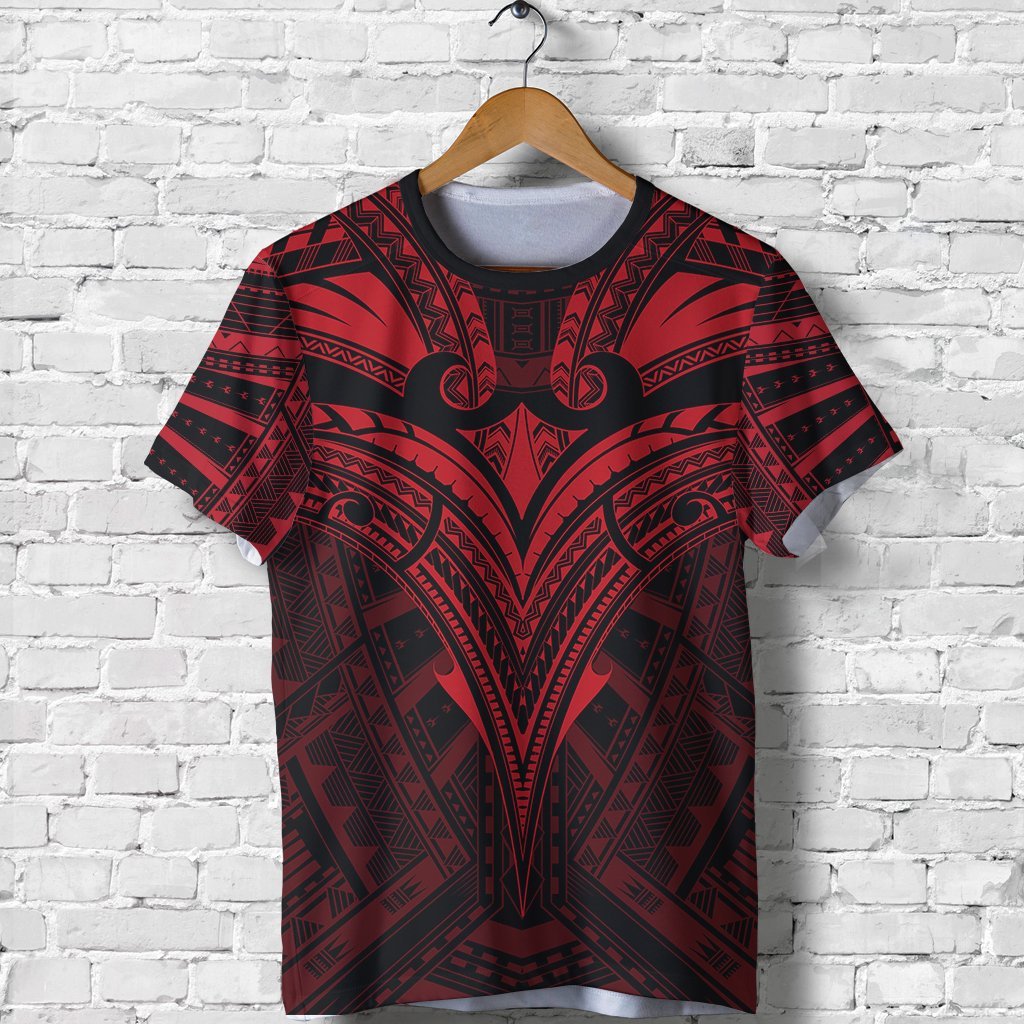 Polynesian T Shirt Micronesian Tattoo (Red) A16 Unisex Red - Polynesian Pride