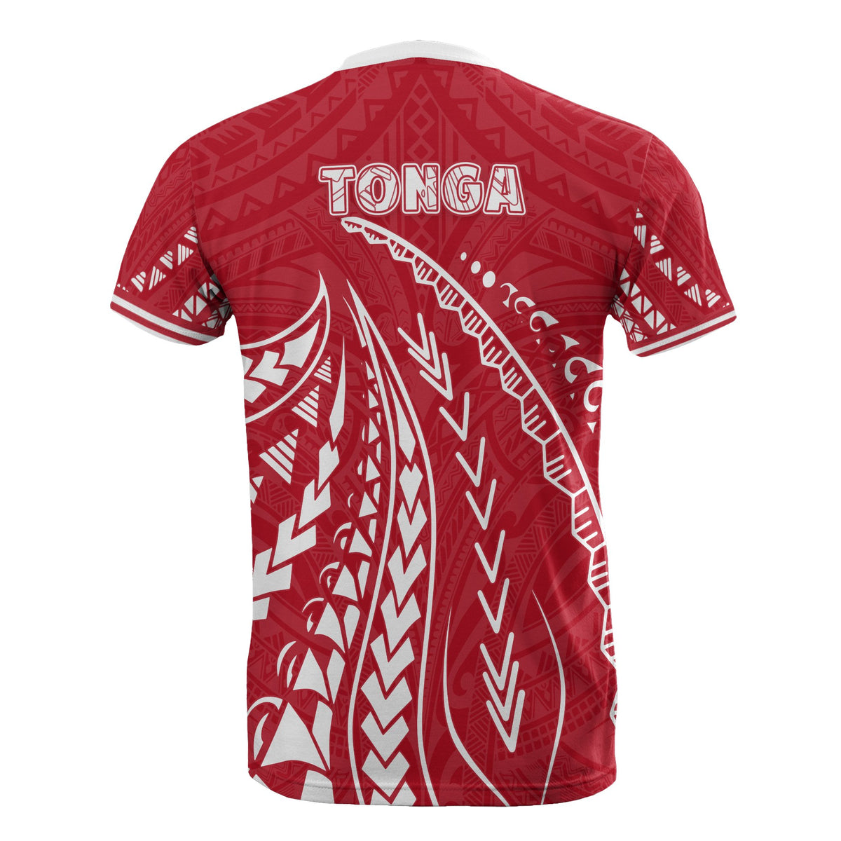 Tonga T Shirt Tonga Coat of Arms Swirling Style - Polynesian Pride