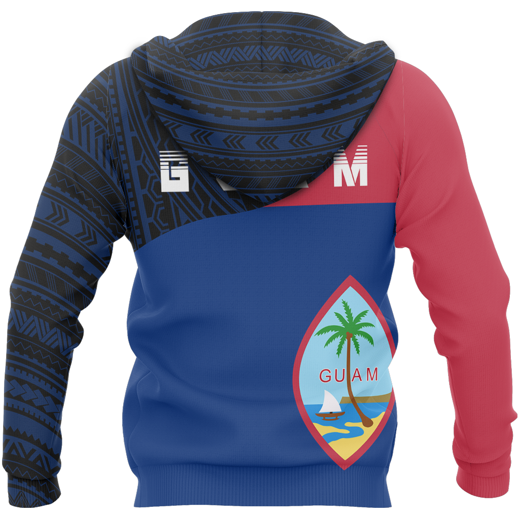 Guam Pullover Hoodie Guam Flag Polynesian Tattoo A0 - Polynesian Pride