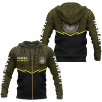 Hawaii Polynesian Zipper Hoodie Yellow Energy Style Unisex Yellow - Polynesian Pride