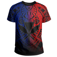 Hawaii Maka Polynesian Kanaka Maoli T Shirt Heaven Style Red Blue - Polynesian Pride