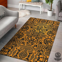 Polynesian Brown And Black Color Area Rug Black - Polynesian Pride