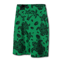 Hawaii Polynesian Turtle Palm And Sea Pebbles Board Shorts Green - Polynesian Pride