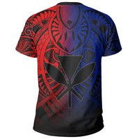 Hawaii Maka Polynesian Kanaka Maoli T Shirt Heaven Style Red Blue - Polynesian Pride
