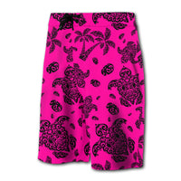 Hawaii Polynesian Turtle Palm And Sea Pebbles Board Shorts Pink - Polynesian Pride