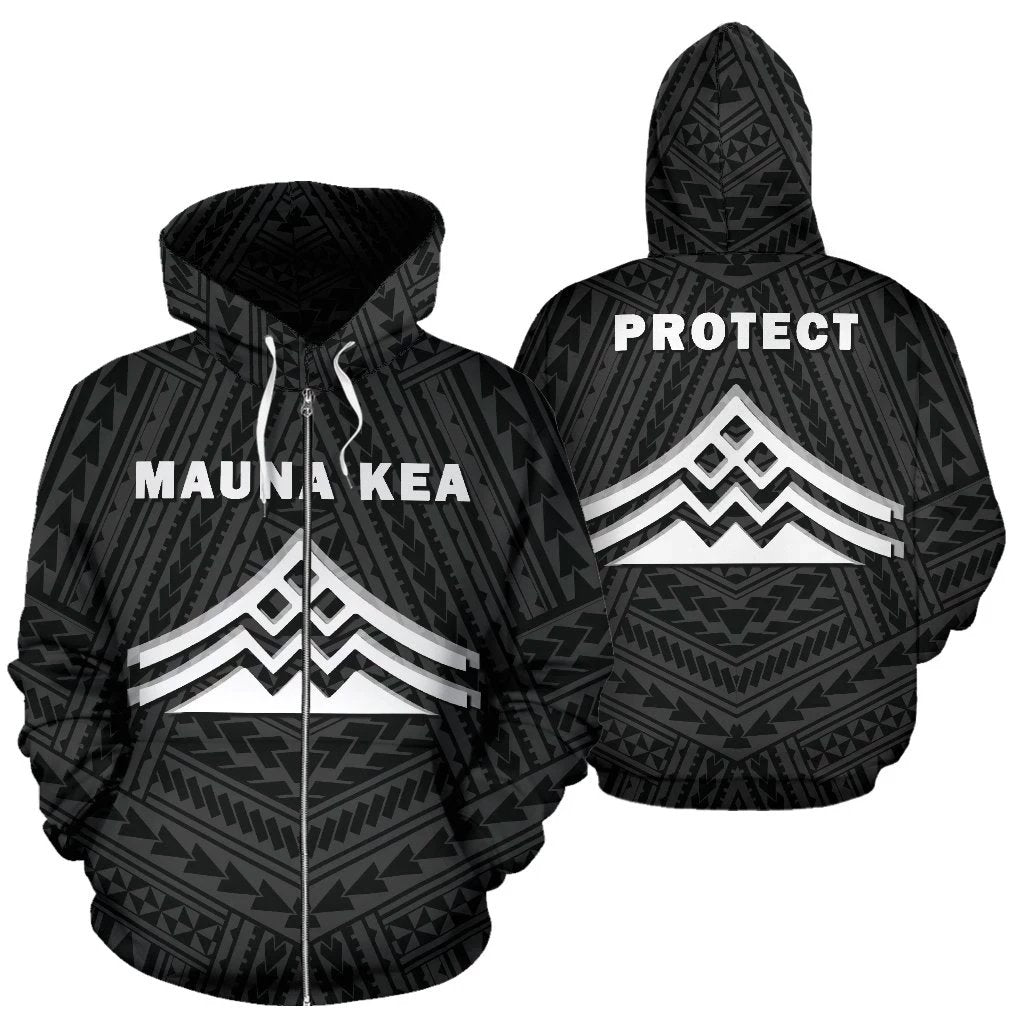 Hawaii Mauna Kea Polynesian Zip up Hoodie White Unisex White - Polynesian Pride