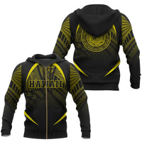 Hawaii Polynesian Zipper Hoodie Yellow The Face Style Unisex Yellow - Polynesian Pride