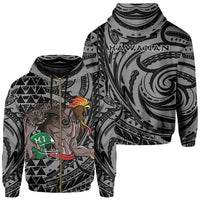 Kakau White Hawaii Warrior Football Hoodie (Zip) Unisex White - Polynesian Pride